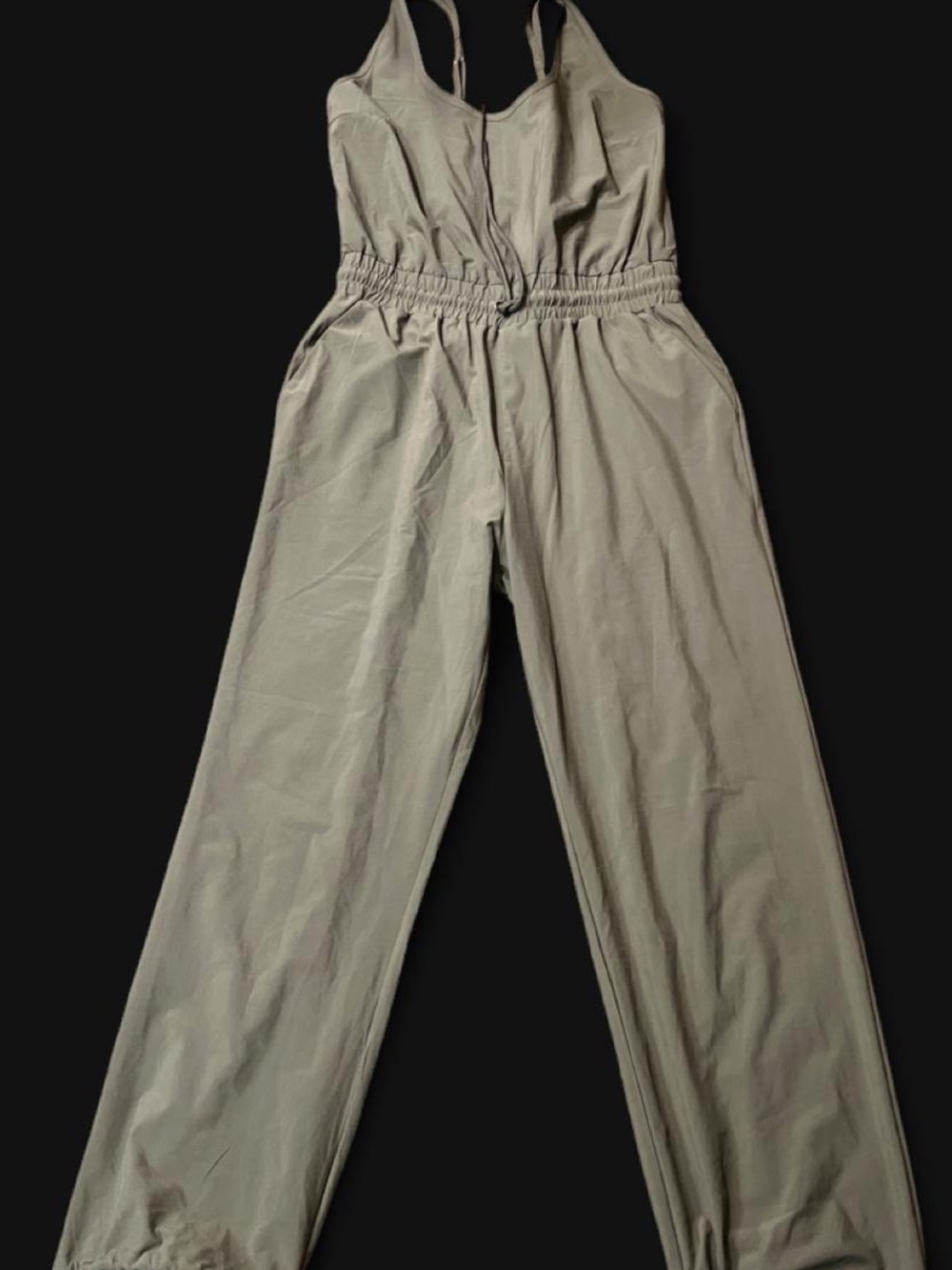 Abercrombie & Fitch Olive Utility Wide‑Leg Jumpsuit